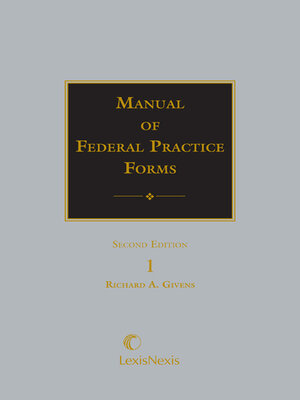 cover image of Manual of Federal Practice Forms